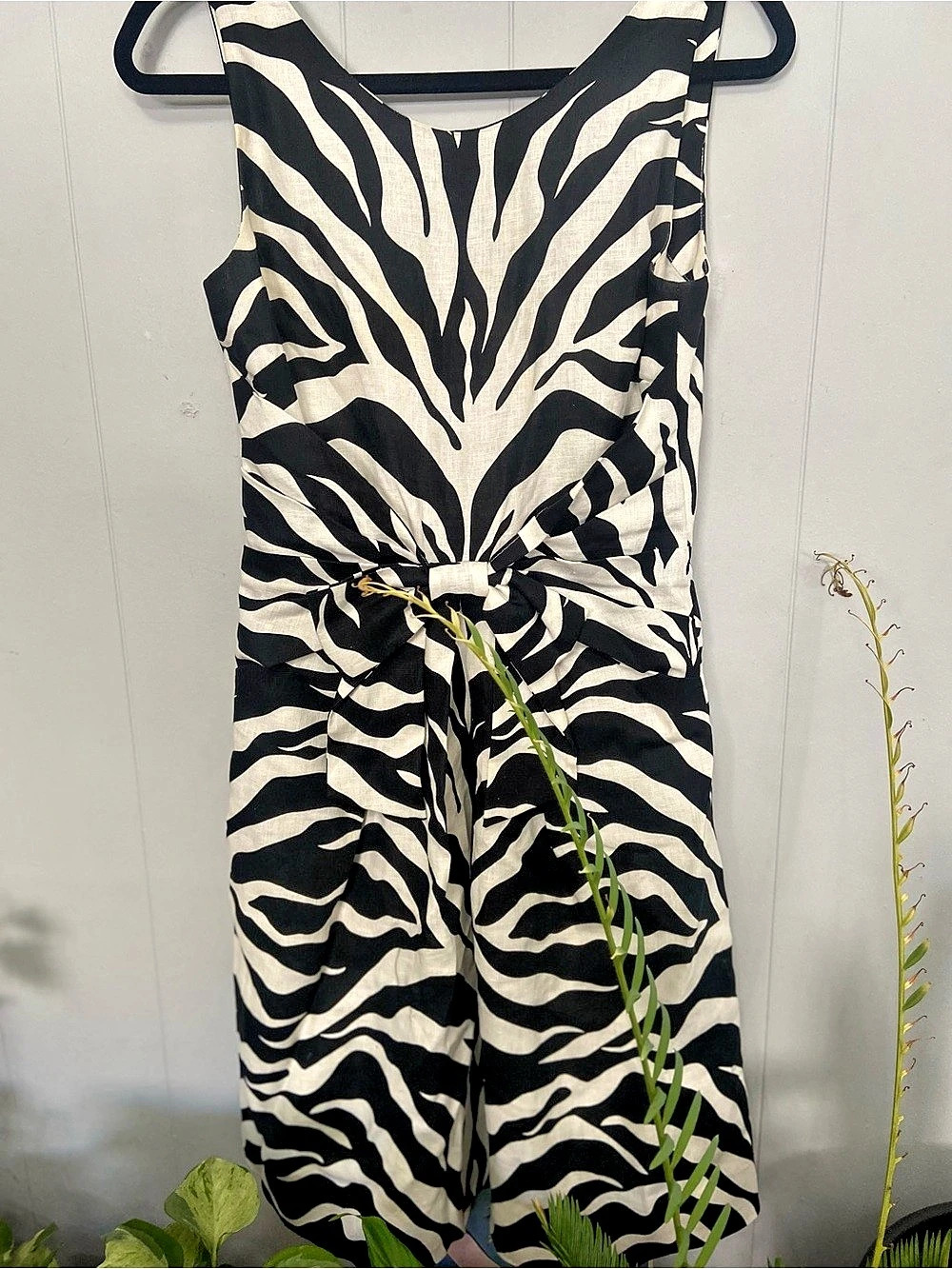 100% linen kate spade Zebra Print Dress Size 4 Like New